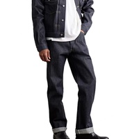 Toptan Klasik Düz Erkek Kot Pantolonları Yüksek Kaliteli Japon Selvedge Denim Kot Pantolonları Kırmızı Kenarlı %100 Pamuk Ham Denim Kot Pantolonlar