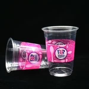 Custom Printed Bpa Free Pet Clear Disposable 9 10 12 16 20 24 32 Oz Coffee Smoothie Beverage Plastic Cups With Lids