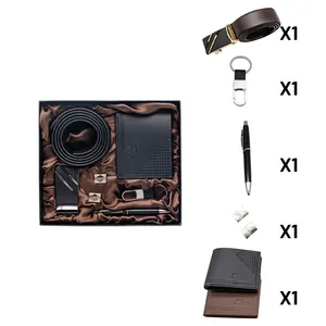 5 em 1 Homens Luxury Gift Box Caneta personalizada promocional e Keychain Gift Set para Corporate