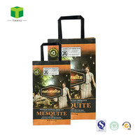 Sacs d'emballage pour charbon de bois de barbecue en papier kraft chimique biodégradable imprimés sur mesure (2 kg-10 kg 10 LBS-20 LBS)