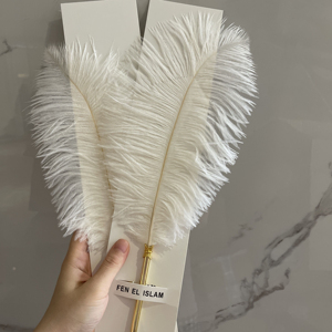 Bolígrafo de Pluma de Avestruz Blanca para <span class=keywords><strong>Boda</strong></span> - Product Image 6