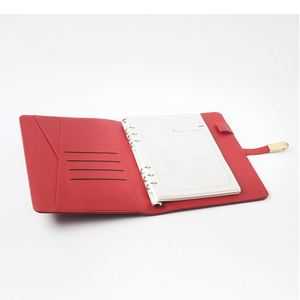 2026 Customized PU Leather Conference <b>Folder</b> USB Buckle A5 <b>Ring</b> Binder Notebook and Card Wallet for Meeting Gift - Product Image 4