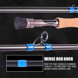 Kit de <span class=keywords><strong>canne</strong></span> à pêche à la <span class=keywords><strong>mouche</strong></span> en fibre de carbone 2,7 m FAST avec anneaux en acier inoxydable pour la pêche en lac, en eau douce, en mer, pour <span class=keywords><strong>brochet</strong></span> et poisson-chat - Product Image 6