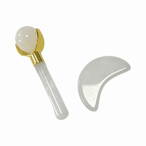 แผ่นนวดหน้าเรียวทำจากหยกธรรมชาติกล่องของขวัญ - Product Image 3