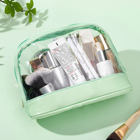 Super pliant cristal clair coloré PVC fermeture éclair maquillage cas enveloppe malléable coffre-fort zip sac humide vide rangement cosmétique