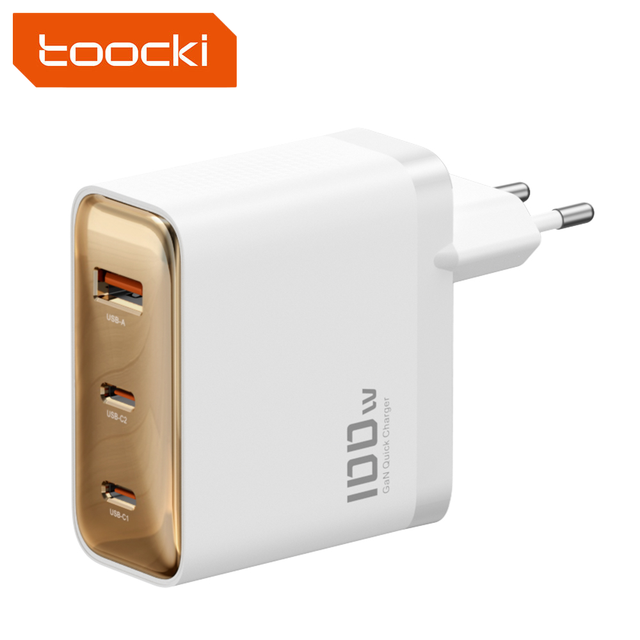 Toocki High Quality PD 100W GaN Multiport USB Charger Fast Charging Power Supply Adapter for iPhone C Compatible QC3.0 QC2.0