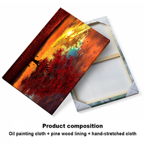 Peinture sur toile extensible personnalisée pour la décoration de la maison, impression de paysage au coucher du soleil, affiche et décoration murale, <span class=keywords><strong>image</strong></span> décorative - Product Image 4