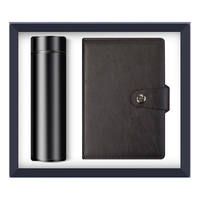 Coffret cadeau d'affaires 2 en 1 avec affichage de la température et flacon à vide pour carnet de notes Coffret cadeau personnalisé pour entreprise
