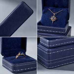 Zebopak Navy Blue Velvet Christmas Jewellery <b>Box</b> Set with <b>Ring</b> Necklace Bracelet Pendant <b>Gift</b> Packaging Factory - Product Image 3