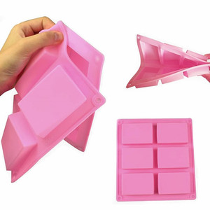 Homemade Craft 6 Cavity <b>Silicone</b> Soap Molds Big Size <b>Silicone</b> Soap Molds - Product Image 4