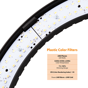 Les youtubers ont utilisé le maquillage à l'aide du vidéaste Selfie 3200-5700K Miroir annulaire rechargeable - Product Image 4