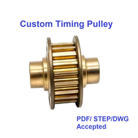 Pulley Timing Presisi Brass MXL HTD 3M T2.5 S3M dengan Desain Flensa Ganda untuk Sistem Penggerak Tahan Korosi