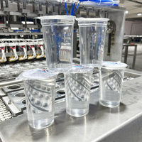 Mesin Pengisian Air Minum Kemasan Plastik PP Otomatis Penuh untuk Cangkir Kecil / Lini Produksi Air Mineral Murni dalam Cangkir