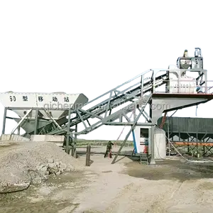 Low price mobile concrete batching plant 25m3/h Ready Mixed Concrete Plant For Sale