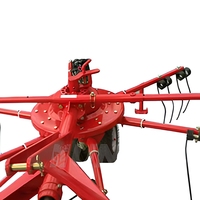 Agrafeuse à foin rotative à trois points, entraînée par la prise de force, pour une répartition uniforme de l'herbe, faible perte de foin, durable, à ressort