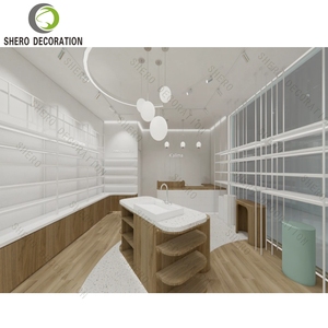 High End Cosmetic Shop Decoration Ideas Customized Eco-Friendly <b>Makeup</b> Counter Display <b>Makeup</b> Stand For Cosmetic Showcase - Product Image 1
