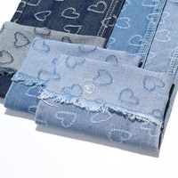 82% coton blanc pêche coeur BlueJacquard Denim tissu pour jean 7.8 Oz haute qualité Denim tissu en gros