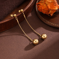 Pendentif Rond Vintage Femme en Acier Inoxydable Plaqué Or 18K Style Européen-Américain avec Chaîne à Maillons Tendance