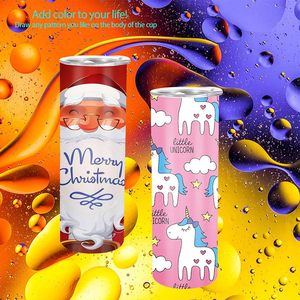 Gobelet isotherme mince 20oz en acier inoxydable blanc, vierge pour sublimation, avec couvercles, pailles et ruban adhésif - Product Image 6
