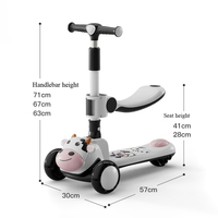 Trottinette à pousser à 3 roues pour enfants, vente chaude 2026, design pliable à un bouton, pour les enfants de 3 à 12 ans, roues en PU légères pour les tout-petits
