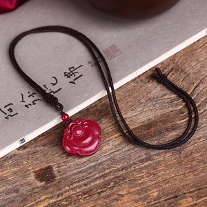 Collana con Ciondolo Buddista in Cinabro Artificiale Portafortuna per Ragazzi e Ragazze, Realizza Tutti i Desideri - Product Image 1