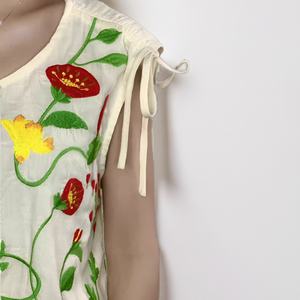 Haut décontracté tendance pour femmes JET10038, chemise bohème brodée sexy sans manches - Product Image 4