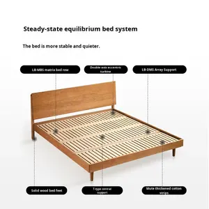 أثاث فيدرالي صلب الكرز ، تصميم كلاسيكي ناعم وبسيط حديث على الطراز الاسكندنافي لغرفة النوم الرئيسية في شقة صغيرة - Product Image 3