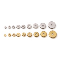 Perles d'espacement rondes plates en acier inoxydable, or 18 carats, argent, 3mm-10mm, perles métalliques à grand trou pour la fabrication de bijoux, 20/50 pièces
