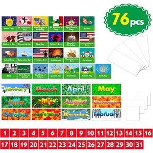 Calendrier mural en plastique avec vue mensuelle et 76 cartes pour la gestion du temps - Product Image 6
