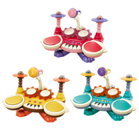 Educational Game Electronic Drum Keyboard Musical Instruments Toy Piano With Microphone for Kids With Light Music