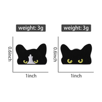 Gotik büyük gözler siyah kedi emaye Pin sevimli Kitty koyu mizah tarzı broş yaka rozeti toptan takı hediyeler çocuk arkadaşlar için