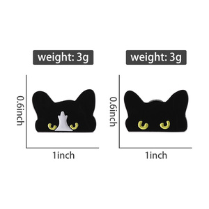Gothic mata besar Pin Enamel kucing hitam lucu Kitty gelap Humor gaya bros kerah Lapel lencana grosir hadiah perhiasan untuk anak-anak teman-teman - Product Image 6