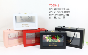 Kotak Hadiah Bunga Set <span class=keywords><strong>2</strong></span> Buah dari Karton PVC Transparan Kotak Persegi Panjang dengan Gesper Besi Kotak Kemasan Hadiah Persegi - Product Image 2