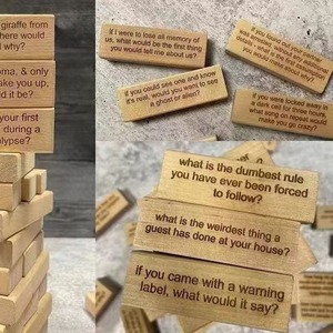 Jeu de Tour de Blocs en Bois Style Nordique avec 54 Pièces en Pin – Jeu de Société Interactif pour Fêtes de Bureau et Cadeaux - Product Image 5
