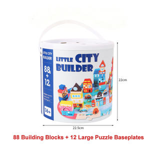 บล็อกตัวต่อสร้างเมืองเล็กของเล่นเพื่อการศึกษาก่อนวัยเรียนช่วยเพิ่มความรู้ความเข้าใจในเมืองสำหรับเด็กเล่นก่อสร้างบ้าน - Product Image 4