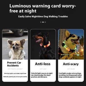 Correa de Perro de PVC Suave de Lujo con Interior de Nailon Impermeable, Luz LED Recargable por USB, <span class=keywords><strong>Collar</strong></span> de Perro de Goma con Patrón Sólido - Product Image 3