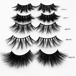 25mm Mink Eyelashes 3D Mink Hair False Eyelashes Cross Fluffy Length 25-30mm Lashes