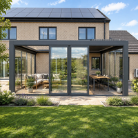Pergola motorisée imperméable en aluminium pour l'extérieur avec éclairage LED
