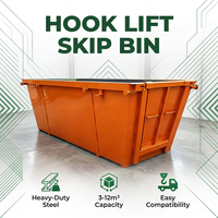 Conteneur à déchets durable de 15 mètres cubes, conteneur à déchets à roulettes, conteneur à déchets en acier robuste, bac à déchets