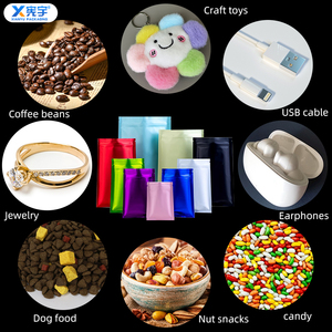 Sachet refermable en Mylar plastique coloré, réutilisable, pour stockage alimentaire, pochette autoportante en aluminium avec encoche de déchirement pour bonbons, snacks et artisanat - Product Image 2