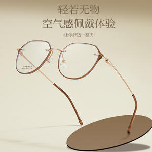 Montures de lunettes en titane IP M6234 52-17-145, demi-monture géométrique unisexe, verres en résine, design interchangeable - Product Image 2