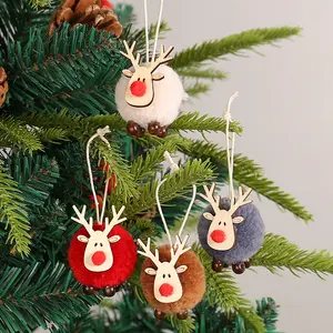 شجرة عيد الميلاد زخرفة شعر الغزلان اليدوية الإبداعية مصغرة لطيف الأيائل قلادة شجرة عيد الميلاد شنقا الهدايا الوقوف الملحقات