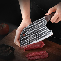 Couteau de cuisine 2-en-1 en acier inoxydable à motif martelé, idéal pour la préparation culinaire sur surfaces antiadhésives, avec manche en plastique grainé