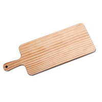 Plateau de service extra long en bois d'acacia, plateau de charcuterie surdimensionné et fin avec poignée pour buffet de fête