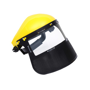 Protection faciale pour tondeuse à gazon, visière transparente jaune, anti-rayures, bandeau flexible relevable - Product Image 2
