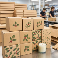 Weihnachtliche Duftbox Umweltfreundliche Kraftpapier-Prägung Matt Laminierte Faltbare Luxus-Geschenkverpackung