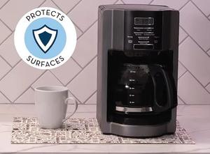 Tappetino da Cucina Rettangolare in Poliestere Assorbente Lavabile Tappetino da Bar <span class=keywords><strong>per</strong></span> Macchina del Caffè Espresso 12x18 Pollici Nero Contemporaneo - Product Image 2