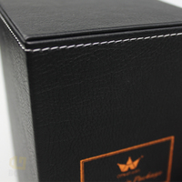 Boîte cadeau de luxe en carton noir personnalisée avec logo, pour une seule bouteille de parfum en cuir – Fabrication usine