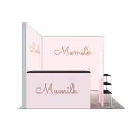 Stand d'exposition modulaire portable 10x10 avec éclairage latéral SEG sans outil, en aluminium, pour salon professionnel