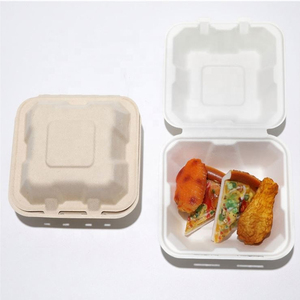 Compostable sinh thái thân thiện 100% giấy tự nhiên bột giấy takeout Bộ đồ ăn phân hủy sinh học thực phẩm container bã mía bao bì để đi hộp - Product Image 2